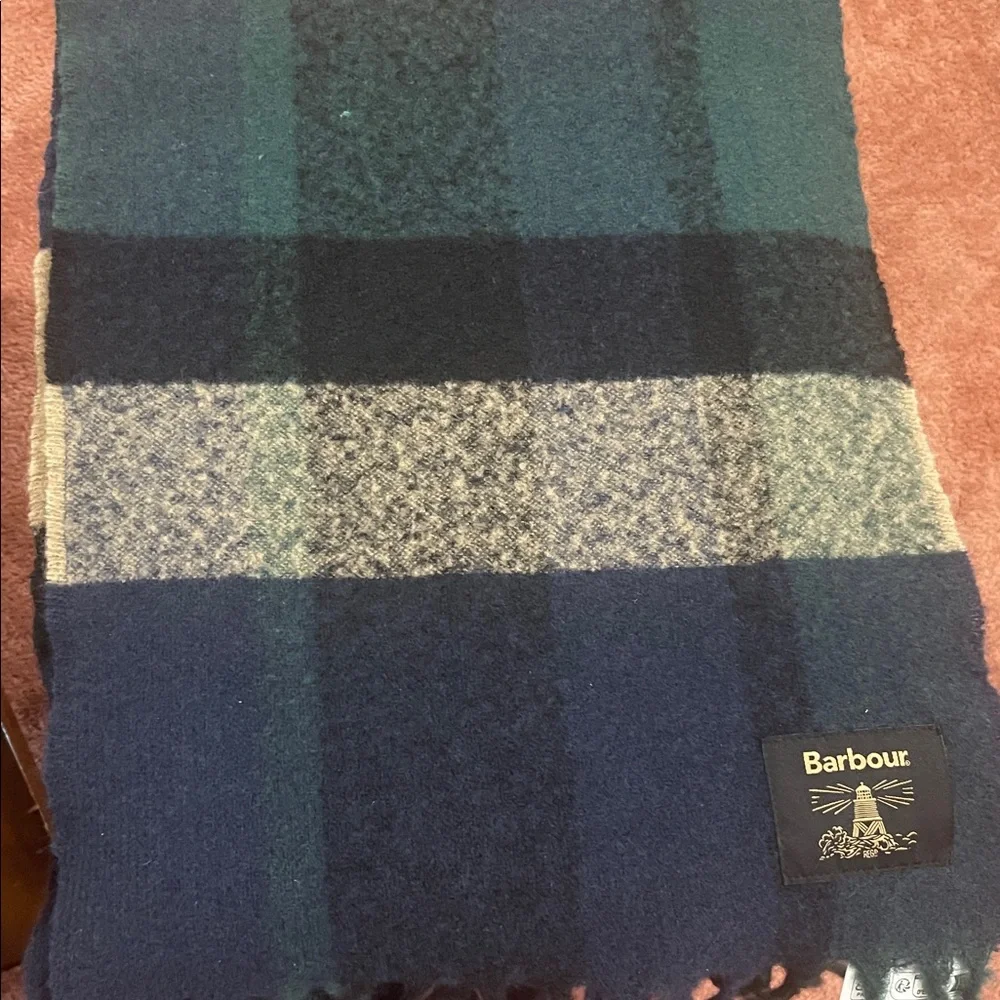 Barbour Men's Plaid Scarf - Blue /Brown/green
